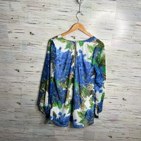 Show Me  Your Mumu Donna Michelle Tunic Dress Medium Blue Floral - Picture 6 of 8